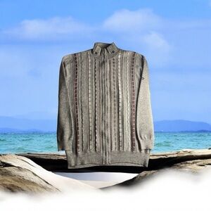 Silver Silk Grandpa core Gray Turtleneck Sweater with Classic Knit Linen-Silk